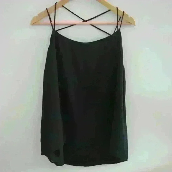 VIOLETA | By Mango Women's Black Crossover Strap Flowy Lined Camilsole - Picture 3 of 5